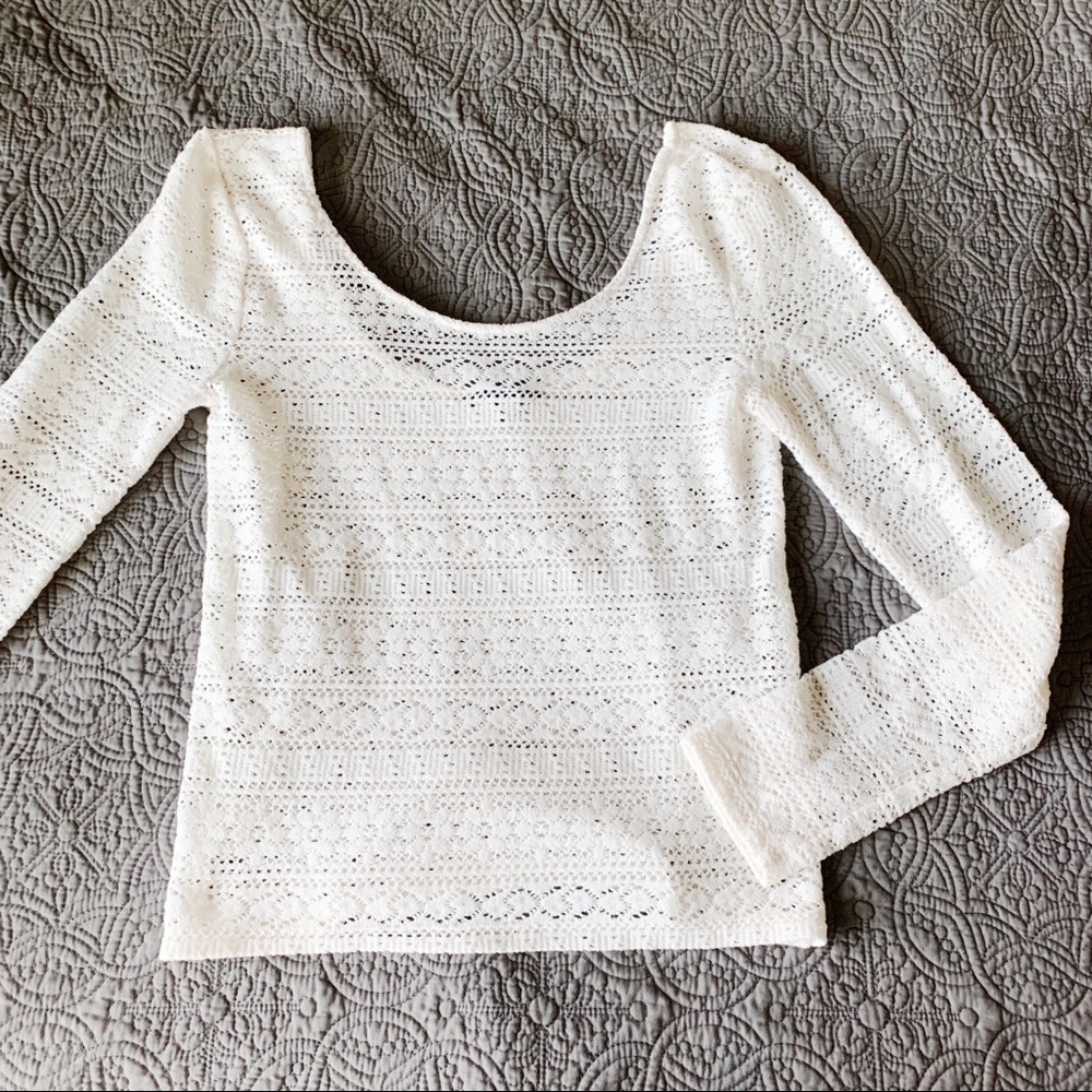 🛍AE Cream Long Sleeve Knitted Top, Medium